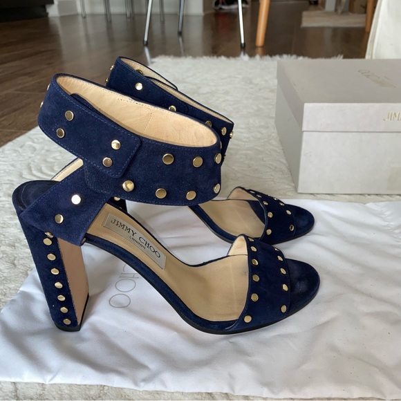 Jimmy Choo Veto 100 Navy Sandal - Picture 2 of 9